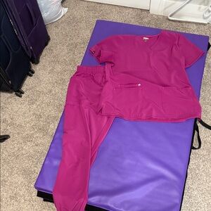 Vibrant Magenta Scrub Set